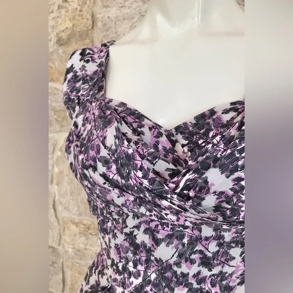 Gorgeous Vintage 1950s 50s Floral Bombshell Dress Full Skirt - Picture 9 of 16